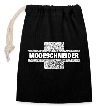 Profession : Tailleur de mode - Sac cadeau en coton avec cordon (14 x 20 cm) - noir - Devant