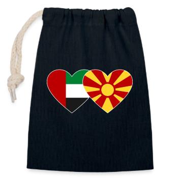 Vereinigte Arabische Emirate Mazedonien Flagge - Verschließbarer Geschenkbeutel aus Baumwolle (14x20cm) - Navy - Vorne