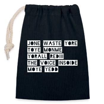JONE WASTE YORE TOYE MONME YORALL REDIII THE VOICE - Sac cadeau en coton avec cordon (14 x 20 cm) - bleu marine - Devant