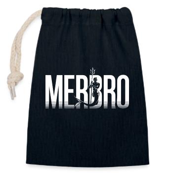 Merbro - Leben wie ein Wassermann - Verschließbarer Geschenkbeutel aus Baumwolle (14x20cm) - Navy - Vorne