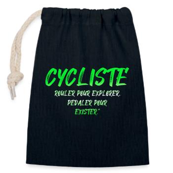 CYCLIST bike bikes pedal to exist - Closable cotton gift bag (14x20cm) - navy - Front