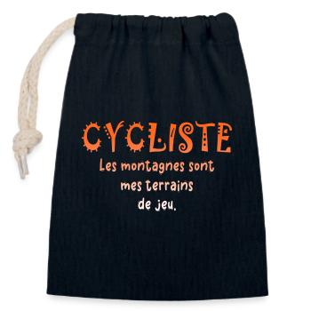Bicycle Bicycle Bicycle Bike Biker MTB 5 - Closable cotton gift bag (14x20cm) - navy - Front
