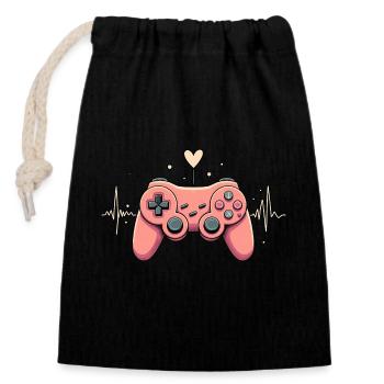 Gamer Video Games Console Gaming Birthday Gaming - Closable cotton gift bag (14x20cm) - black - Front
