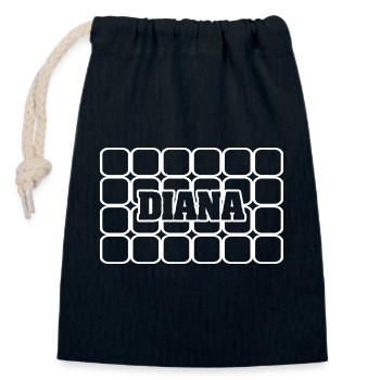 Men's name Diana - Closable cotton gift bag (14x20cm) - navy - Front