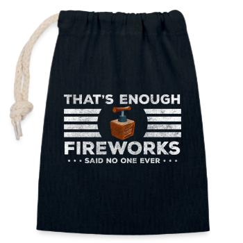 Pyrotechnik Rakete Silvester - Verschließbarer Geschenkbeutel aus Baumwolle (14x20cm) - Navy - Vorne
