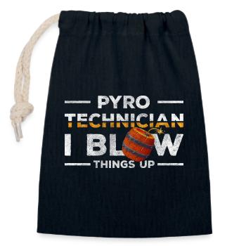 Pyro Colorful Burning Safety - Closable cotton gift bag (14x20cm) - navy - Front