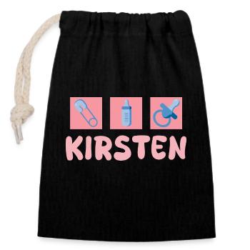 Pacifier Kirsten - Closable cotton gift bag (14x20cm) - black - Front