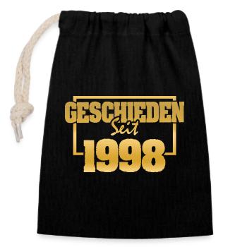 Wedding 1998 - Closable cotton gift bag (14x20cm) - black - Front