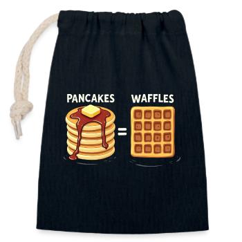 Pfannkuchen und Waffeln - Verschließbarer Geschenkbeutel aus Baumwolle (14x20cm) - Navy - Vorne