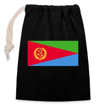 Eritrea - Verschließbarer Geschenkbeutel aus Baumwolle (14x20cm) - Schwarz - Vorne