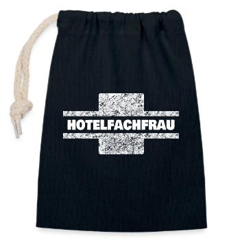 Profession : Directeur d’hôtel - Sac cadeau en coton avec cordon (14 x 20 cm) - bleu marine - Devant