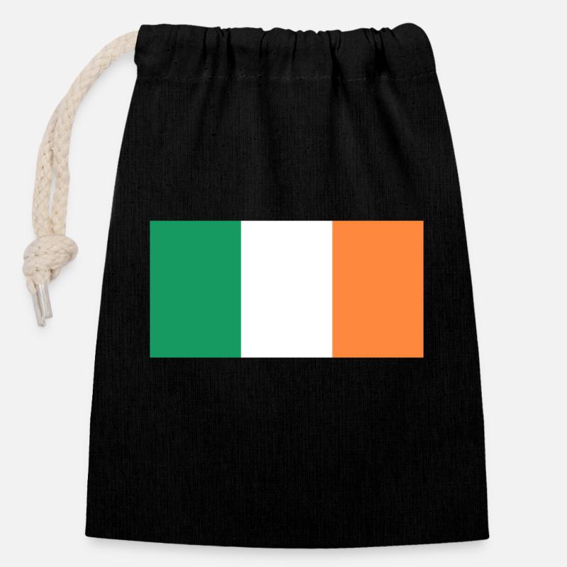 Irlande - Sac cadeau en coton avec cordon (14 x 20 cm) - noir