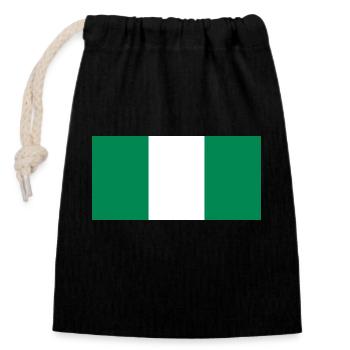 Nigeria - Closable cotton gift bag (14x20cm) - black - Front