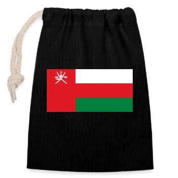Oman - Sac cadeau en coton avec cordon (14 x 20 cm) - noir - Devant