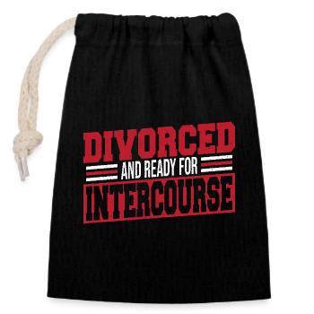 Marriage, separation, separate divorce - Closable cotton gift bag (14x20cm) - black - Front