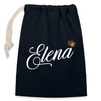 Elena Custom Name for Women Kids Toddlers - Elena - Closable cotton gift bag (14x20cm) - navy - Front
