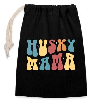 Dog Dog Friend Dog - Closable cotton gift bag (14x20cm) - black - Front