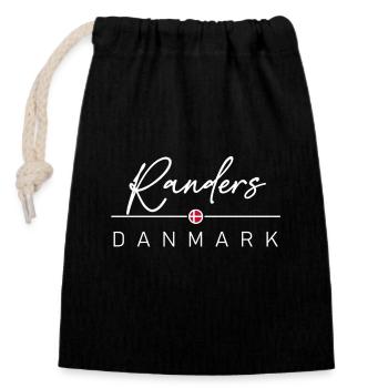 Dänemark - Randers - Danmark - Denmark - Verschließbarer Geschenkbeutel aus Baumwolle (14x20cm) - Schwarz - Vorne