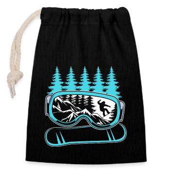 Snowboard Snowboarding Snowboardurlaub Snowboarder - Verschließbarer Geschenkbeutel aus Baumwolle (14x20cm) - Schwarz - Vorne