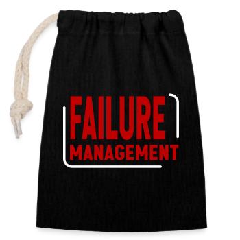 Failure Management 2 - Verschließbarer Geschenkbeutel aus Baumwolle (14x20cm) - Schwarz - Vorne