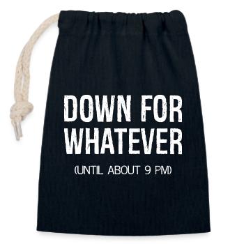 down for whatever - Closable cotton gift bag (14x20cm) - navy - Front