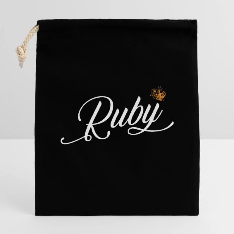 Ruby Custom Name for Women Kids Toddlers - Ruby Closable cotton gift bag (14x20cm)