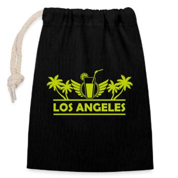 los angeles - Verschließbarer Geschenkbeutel aus Baumwolle (14x20cm) - Schwarz - Vorne