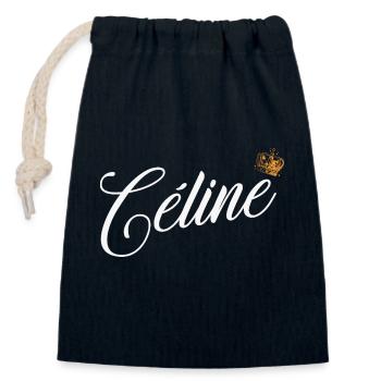 Celine Nom personnalisé pour Femmes, Enfants, Bambins - - Sac cadeau en coton avec cordon (14 x 20 cm) - bleu marine - Devant