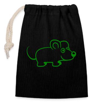 Mouse Mouse Cute Little Rat Rodent Friendly - Closable cotton gift bag (14x20cm) - black - Front