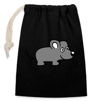 Mouse Mouse Cute Little Rat Rodent Friendly - Closable cotton gift bag (14x20cm) - black - Front