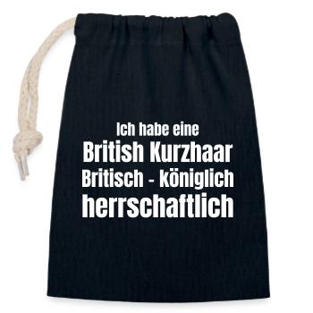 British Cat - Closable cotton gift bag (14x20cm) - navy - Front