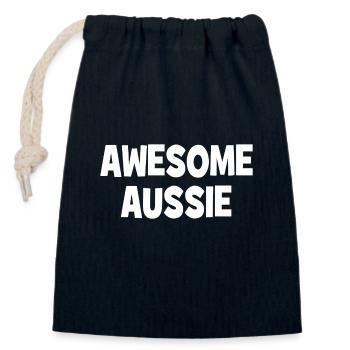Awesome Aussie - Austrlia - Australia Down Under - Closable cotton gift bag (14x20cm) - navy - Front