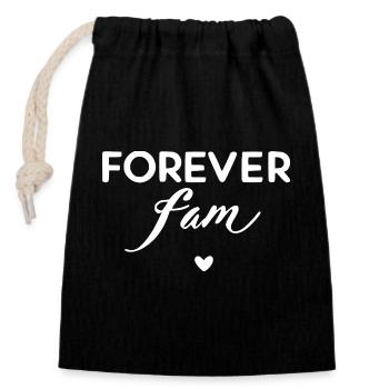 Forever Fam - Closable cotton gift bag (14x20cm) - black - Front