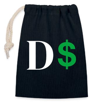 Dollar-Buchstabe - Verschließbarer Geschenkbeutel aus Baumwolle (14x20cm) - Navy - Vorne