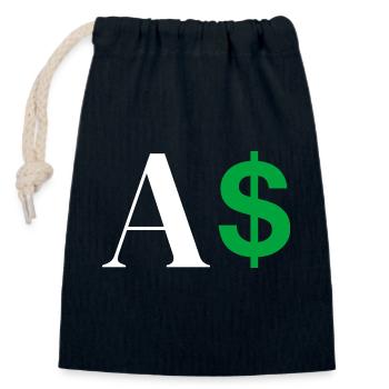 Dollar-Buchstabe - Verschließbarer Geschenkbeutel aus Baumwolle (14x20cm) - Navy - Vorne