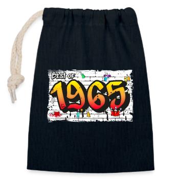 Graffiti emblématique de 1965 – 60 ans d’indémodabilité - Sac cadeau en coton avec cordon (14 x 20 cm) - bleu marine - Devant