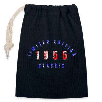 1955, Limited Edition - Verschließbarer Geschenkbeutel aus Baumwolle (14x20cm) - Navy - Vorne