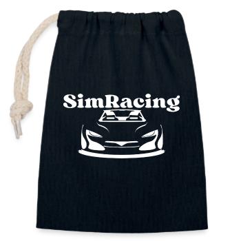 SimRacing Simulation de voiture Motorsport - Sac cadeau en coton avec cordon (14 x 20 cm) - bleu marine - Devant
