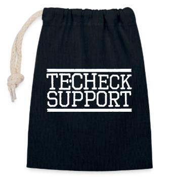 Texte d’assistance Techeck - Sac cadeau en coton avec cordon (14 x 20 cm) - bleu marine - Devant