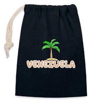 Venezuela - Closable cotton gift bag (14x20cm) - navy - Front