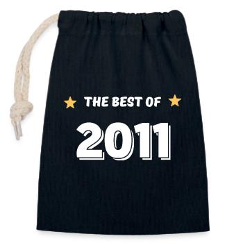 Best of 2011 - Closable cotton gift bag (14x20cm) - navy - Front