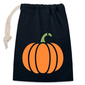pumpkin - Closable cotton gift bag (14x20cm) - navy - Front