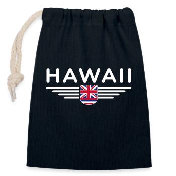 Hawaii Fan T-Shirt – Aloha Style - Closable cotton gift bag (14x20cm) - navy - Front