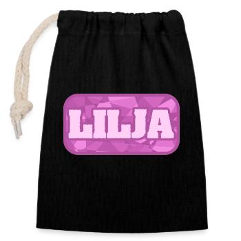 Health Lilja - Closable cotton gift bag (14x20cm) - black - Front