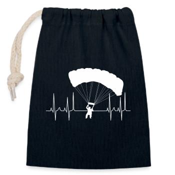 kardiogramm gleitschirm weiss - Verschließbarer Geschenkbeutel aus Baumwolle (14x20cm) - Navy - Vorne
