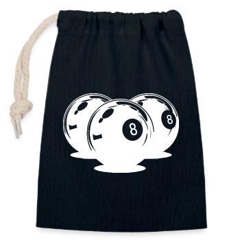 Billiard Balls Drawing - Closable cotton gift bag (14x20cm) - navy - Front