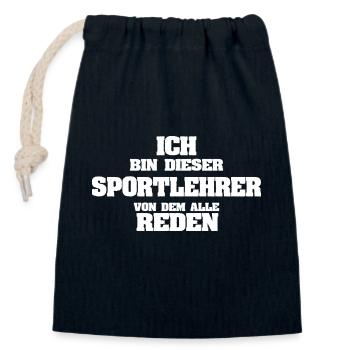 Beruf Sportlehrer - Verschließbarer Geschenkbeutel aus Baumwolle (14x20cm) - Navy - Vorne