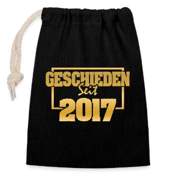 Wedding 2017 - Closable cotton gift bag (14x20cm) - black - Front