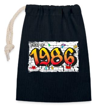 Best of 1986 Graffiti – 39 ans d’Urban Attitude - Sac cadeau en coton avec cordon (14 x 20 cm) - bleu marine - Devant