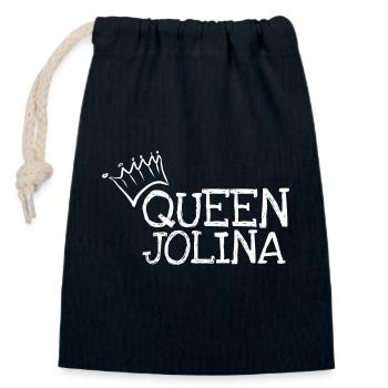 Prénom Jolina - Sac cadeau en coton avec cordon (14 x 20 cm) - bleu marine - Devant